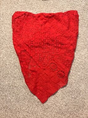 Free People Red Lace Crop Top